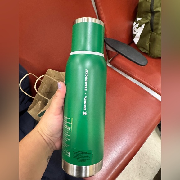 Starbucks Green and Silver Thermos for Dining
